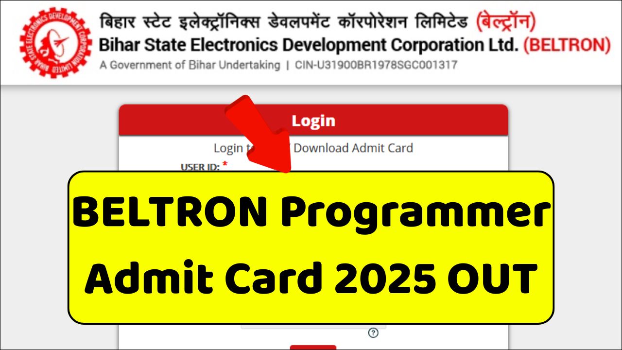 BELTRON Programmer Admit Card 2025 OUT